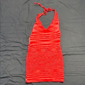 Red Halter Neck Mini Dress